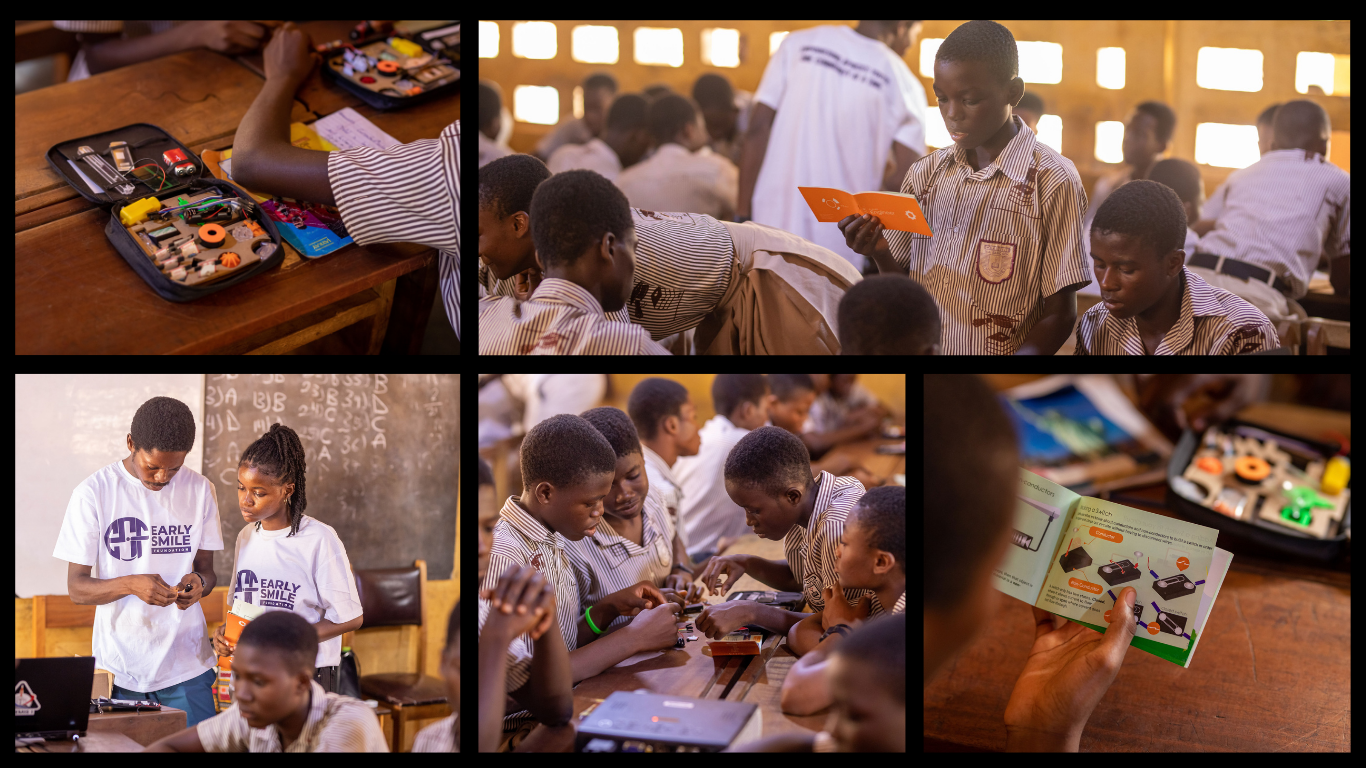 Students at Otinibi building circuits